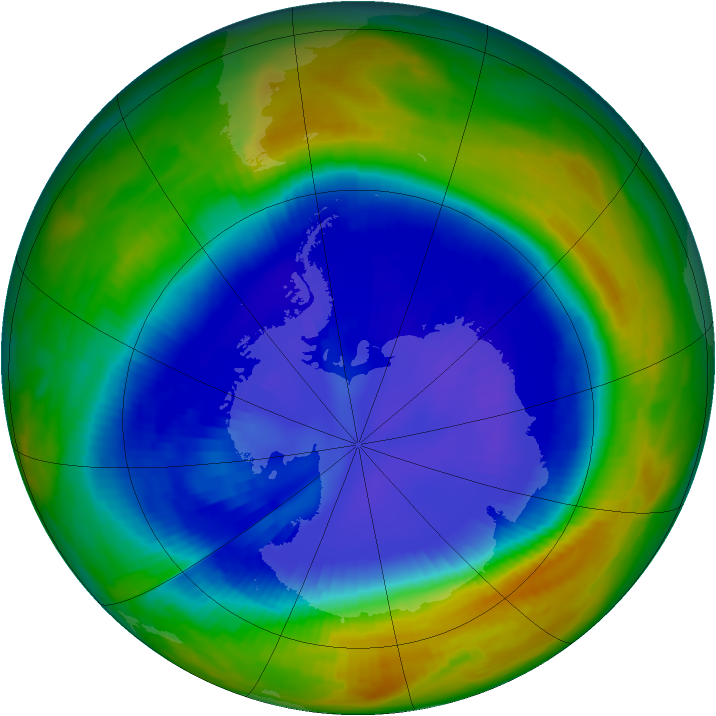 Antarctic ozone map for 04 September 1996